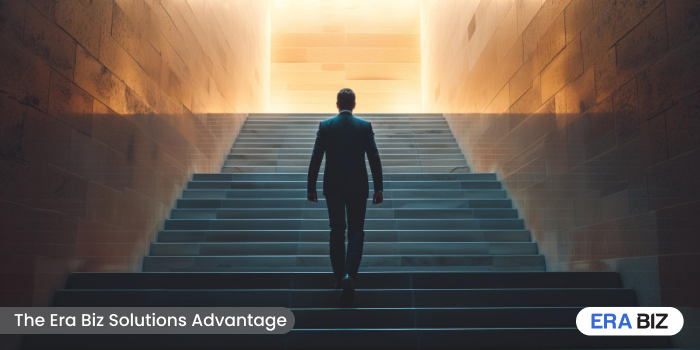 Man climbing wide stairs, Era Biz Solutions Advantage