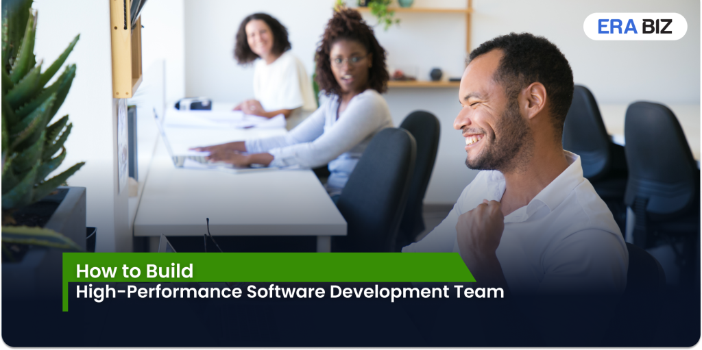 Happy High-Performance Software Developer Sitting at Workplace