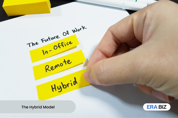 Hybrid work model , work life balance, remote work, era biz solutions, 